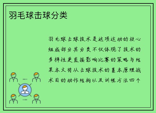 羽毛球击球分类