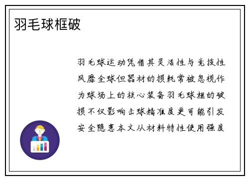 羽毛球框破